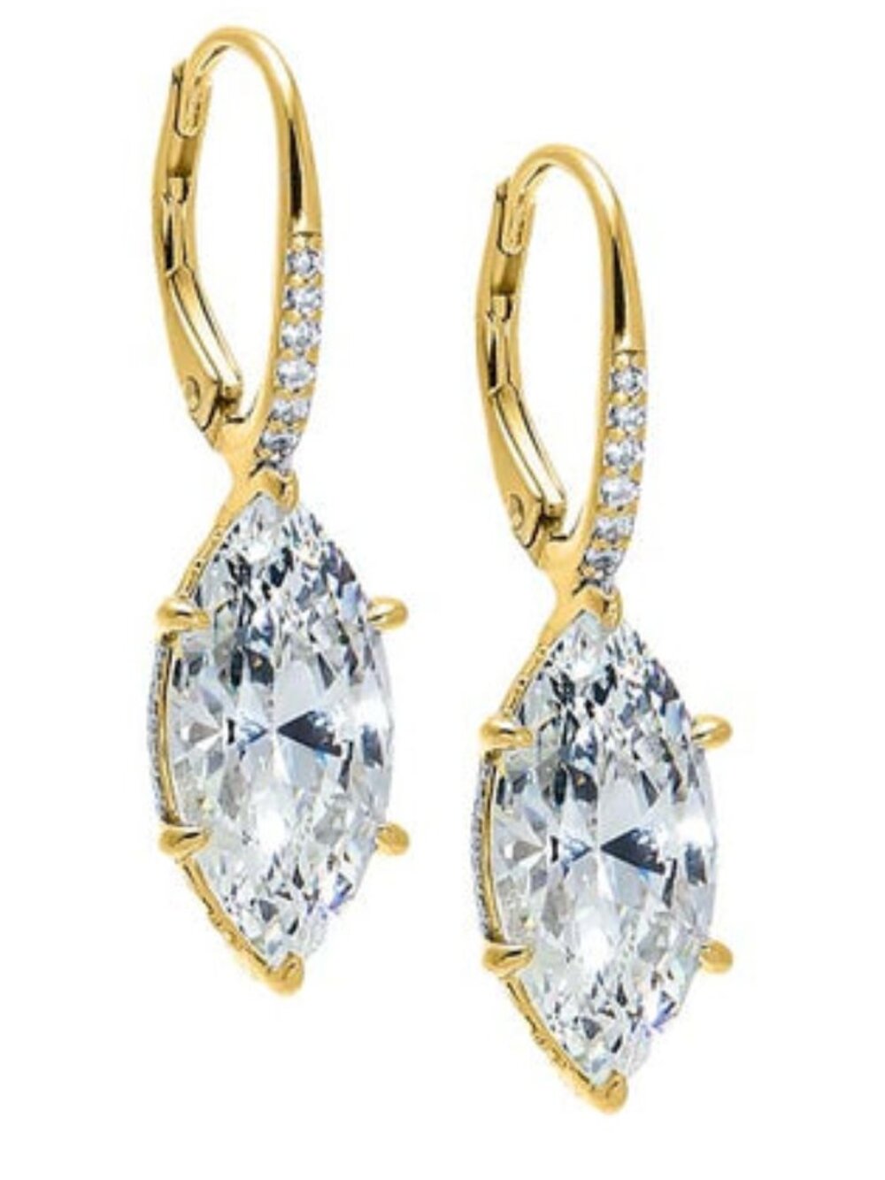 Dangling Marquise Drop Huggie Earring